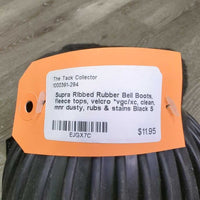 Ribbed Rubber Bell Boots, fleece tops, velcro *vgc/xc, clean, mnr dusty, rubs & stains
