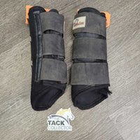 Closed Boots, velcro *gc/fair, dirty, faded, stains, rubs, pills, loose edges, threads, older

