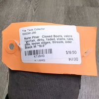 Closed Boots, velcro *gc/fair, dirty, faded, stains, rubs, pills, loose edges, threads, older
