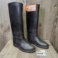 JUNIORS Lined Tall Rubber Riding Boots *gc, scratches, rubs, mnr dirt
