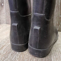 JUNIORS Lined Tall Rubber Riding Boots *gc, scratches, rubs, mnr dirt

