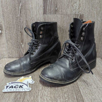 Pr Lace Up Paddock Boots *vgc/gc, clean, stained/residue, mnr dirt, scuffs, rubs, hair, Rt: toe dent
