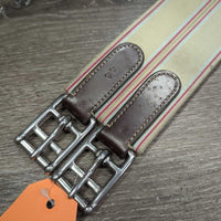 Anatomical Leather Girth, x2 els, 3x D Rings *vgc/xc, dirt, residue, hair, creases
