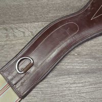 Anatomical Leather Girth, x2 els, 3x D Rings *vgc/xc, dirt, residue, hair, creases

