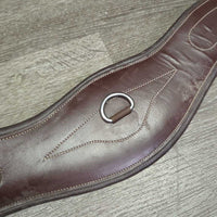 Anatomical Leather Girth, x2 els, 3x D Rings *vgc/xc, dirt, residue, hair, creases

