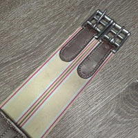 Anatomical Leather Girth, x2 els, 3x D Rings *vgc/xc, dirt, residue, hair, creases
