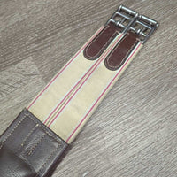 Anatomical Leather Girth, x2 els, 3x D Rings *vgc/xc, dirt, residue, hair, creases
