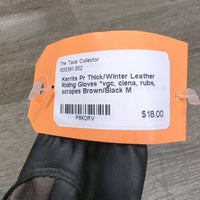 Pr Thick/Winter Leather Riding Gloves *vgc, clena, rubs, scrapes

