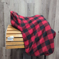 17.5" MW *5.75" *Adj (interchangeable Headplate) Albion Platinum Ultima Dressage Saddle, Red/Black Fleece Cover, Wool Flocking, Front & Rear Gusset Panels, Lg Front Blocks, Flaps: 17"" x 12.25"W Serial #: 64626 315
