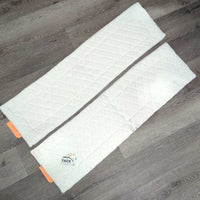 Pr Cotton No Bow Leg Quilts *vgc, clean, pills, mnr hair, stains, marker

