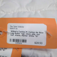 Pr Cotton No Bow Leg Quilts *vgc, clean, pills, mnr hair, stains, marker

