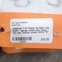 Pr Fleece No Bow Leg Quilts *vgc/gc, clean, pilly, dingy, mnr hair, marker, stains
