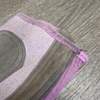 JUNIORS Pr Microsuede Half Chaps *gc/fair, dirty, rubs, shavings, faded, stains, stretched els
