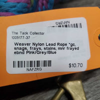 Nylon Lead Rope *gc, snags, frays, stains, mnr frayed ebnd

