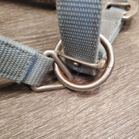 Nylon Fleece Lined Halter, adj, snap *gc, stains, clumpy, dirt, rubs, mnr hair, older
