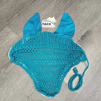 Crochet Fly Veil Ear Bonnet, piping, string *vgc, mnr stains, curled edges
