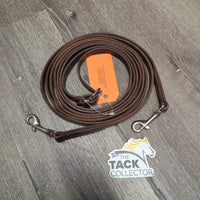 Narrow Draw Reins, snaps, roller buckle *lxc/vgc, clean, mnr twists & edge rubs/scrapes
