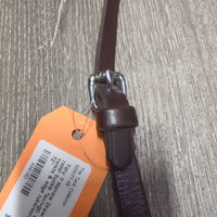 Narrow Draw Reins, snaps, roller buckle *lxc/vgc, clean, mnr twists & edge rubs/scrapes
