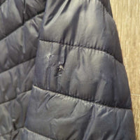 Light Puffy Jacket, zip *gc/fair, dirty, discolored, shiny/v.rubbed, v.pilly edges, sm holes, pulled zipper teethh
