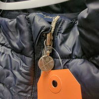 Light Puffy Jacket, zip *gc/fair, dirty, discolored, shiny/v.rubbed, v.pilly edges, sm holes, pulled zipper teethh
