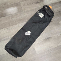 Round Cordura Bridle Bag, zipper *fair, cracked & peeling lining, missing tab, stains, faded, rubs, older
