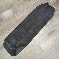 Round Cordura Bridle Bag, zipper *fair, cracked & peeling lining, missing tab, stains, faded, rubs, older
