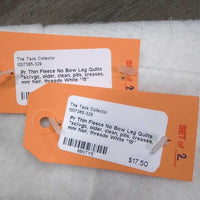 Pr Thin Fleece No Bow Leg Quilts *xc/vgc, older, clean, pills, creases, mnr hair, threads
