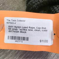 Stiff Nylon Lead Rope, Cap End, N0 snap *xc/like new, clean, v.mnr dirt?stain
