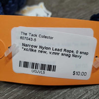 Narrow Nylon Lead Rope, 0 snap *xc/like new, v.mnr snag
