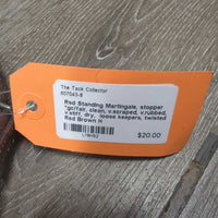 Rsd Standing Martingale, stopper *gc/fair, clean, v.scraped, v.rubbed, v.stiff, dry, loose keepers, twisted
