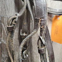 Rsd Padded Bridle *gc/fair, NO flash, dirt, scraped edges, split crown, v.creased, crackles, xholes
