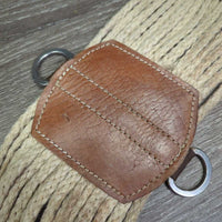 17 Thin Cotton? String Western Cinch, 2x D Rings, Leather Center *vgc/gc, clean, stained, hairy, dirt
