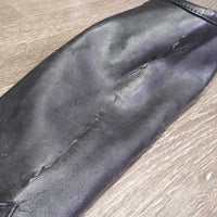 Synthetic Leather Half Chaps, Back Zips, "Crocodile" Trim, bag *vgc, mnr hair, dirt & rubs, peeled edge
