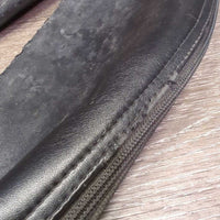 Synthetic Leather Half Chaps, Back Zips, "Crocodile" Trim, bag *vgc, mnr hair, dirt & rubs, peeled edge
