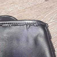 Synthetic Leather Half Chaps, Back Zips, "Crocodile" Trim, bag *vgc, mnr hair, dirt & rubs, peeled edge
