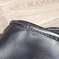 Synthetic Leather Half Chaps, Back Zips, "Crocodile" Trim, bag *vgc, mnr hair, dirt & rubs, peeled edge
