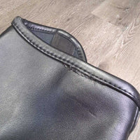 Synthetic Leather Half Chaps, Back Zips, "Crocodile" Trim, bag *like new/xc, mnr hair, scratches & rough edge
