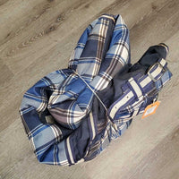 Hvy Winter Blanket, neck, 2 legs *gc, wpf, v. dirty, filmy, stains, repairs, mnr rubs, snags, faded, tape, smells
