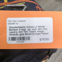 Lt Winter Blanket, 2 legs *gc, wpf, dirt, hair, repairs, mnr film, faded, snags, threads, glue
