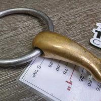Thick Hvy French Link Loose Ring Bit, center lozenge *gc, clean, stains, residue, scratches, scrapes & chews
