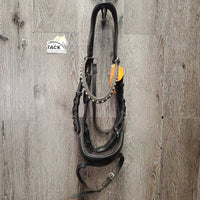 "Jump Off" Monocrown Bridle, bling, snap *gc, clean, repair, scuffs, missing bling, replaced & chewed keepers
