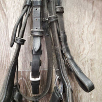 "Jump Off" Monocrown Bridle, bling, snap *gc, clean, repair, scuffs, missing bling, replaced & chewed keepers
