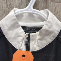 SS Show Shirt, 1/4 Zip up, Lace sleeves *vgc, mnr crinkled collar, snags
