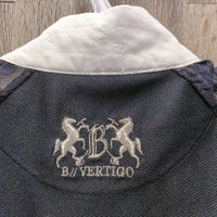 SS Show Shirt, 1/4 Zip up, Lace sleeves *vgc, mnr crinkled collar, snags
