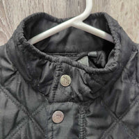 JUNIORS Quilt Vest, zip *gc/fair, unstitched seams, hairy, pills, peeled zipper
