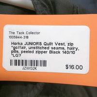 JUNIORS Quilt Vest, zip *gc/fair, unstitched seams, hairy, pills, peeled zipper
