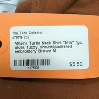 Turtle Neck Shirt "bits" *gc, older, fuzzy, shrunk/puckered embroidery
