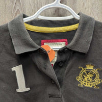 SS Polo Shirt "Latino Polo Club", Button Up *gc/fair, v.faded, rubs, pills, pits?

