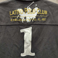 SS Polo Shirt "Latino Polo Club", Button Up *gc/fair, v.faded, rubs, pills, pits?

