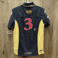 SS Polo Shirt "Gurkhas Elephant Polo Club"Button Up *gc/fair, v.faded, puckers, shrunk?
